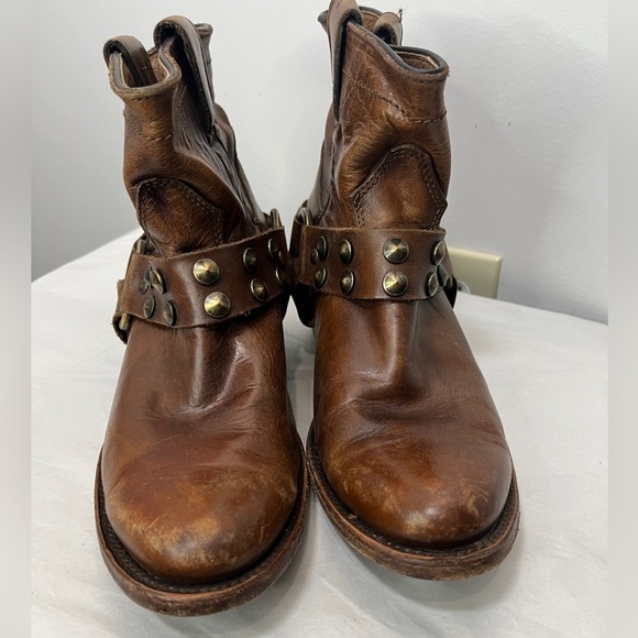 Vintage Brown Leather Ankle Booties - Picture 2 of 10